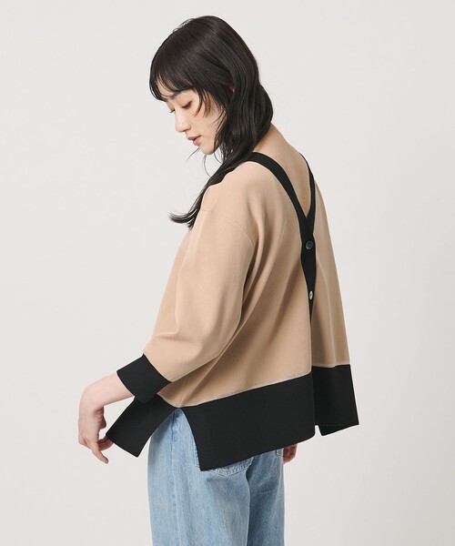 UNITED ARROWS(ユナイテッドアローズ)の「8分袖 ミニマル 2WAY カーディガン ‐ウォッシャブル‐(カーディガン/ボレロ・レディース・ダークグレー/ネイビー/ベージュ・FREE)」の4枚目の写真