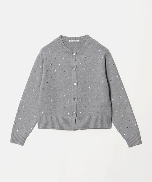 BEAUTY&YOUTH UNITED ARROWS(ビューティーアンドユースユナイテッドアローズ)の「メタルパーツ クルーネック カーディガン ウォッシャブル(カーディガン/ボレロ・レディース・ブラック/グレー系・FREE)」の2枚目の写真