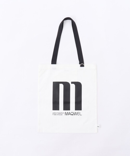 MAQWEL(マクウェル)の「【MAQWEL/マクウェル】TOTE BAG 2(エコバッグ/サブバッグ・レディース・ネイビー/オフホワイト・FREE)」の2枚目の写真