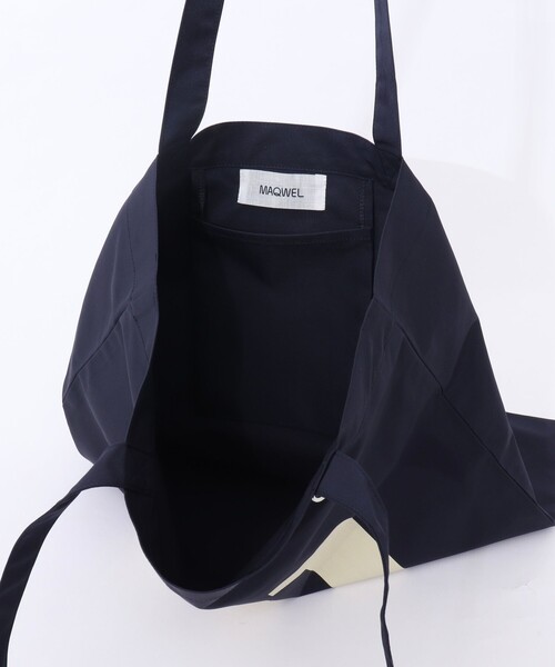 MAQWEL(マクウェル)の「【MAQWEL/マクウェル】TOTE BAG 2(エコバッグ/サブバッグ・レディース・ネイビー/オフホワイト・FREE)」の11枚目の写真