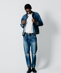 BORN FREE TAPERED AUTHENTIC SELVEDGE GARAGE USED JEANS - INDIGO MADE IN JAPAN