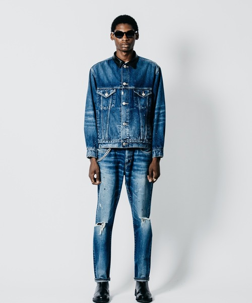CRIMIE(クライミー)の「BORN FREE TAPERED AUTHENTIC SELVEDGE GARAGE USED JEANS - INDIGO MADE IN JAPAN(デニムパンツ・メンズ・インディゴブルー・XXL/XL/L/M/S)」の2枚目の写真