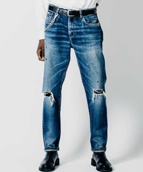 CRIMIE(クライミー)の「BORN FREE TAPERED AUTHENTIC SELVEDGE GARAGE USED JEANS - INDIGO MADE IN JAPAN(デニムパンツ・メンズ・インディゴブルー・XXL/XL/L/M/S)」の8枚目の写真