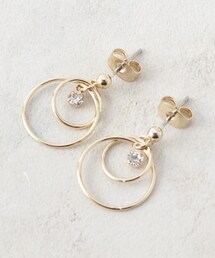 ダブルリングデザインミニピアス