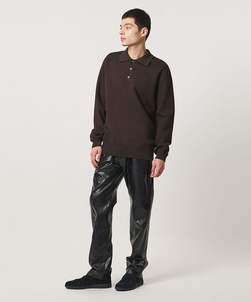 UNITED ARROWS & SONS(ユナイテッドアローズアンドサンズ)の「<UNITED ARROWS & SONS> CHARLIE L/SLV PL/ポロニット(ニット/セーター・メンズ・ダークブラウン/ブラック・S/M/L/XL)」の4枚目の写真
