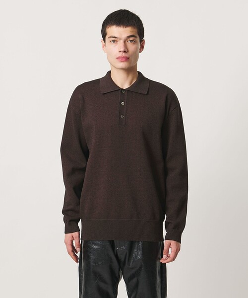 UNITED ARROWS & SONS(ユナイテッドアローズアンドサンズ)の「<UNITED ARROWS & SONS> CHARLIE L/SLV PL/ポロニット(ニット/セーター・メンズ・ダークブラウン/ブラック・S/M/L/XL)」の7枚目の写真
