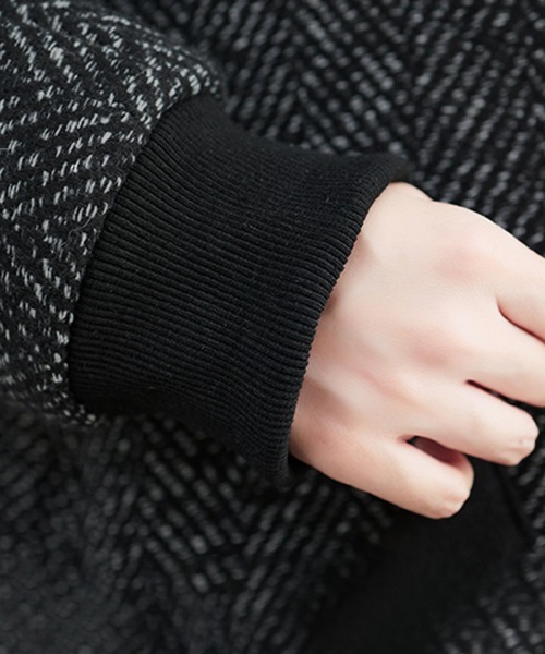 ONEP STAR（ワンピスター）の「ヘリンボーン柄ロング丈フードコート（モッズコート・レディース・グレー・X-LARGE/LARGE）」の13枚目の写真