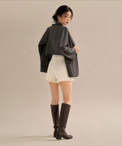 United store(ユナイテッドストア)の「裾フリルニットショートパンツ(その他パンツ・レディース・ダークグレー/ブラック/アイボリー・FREE)」の7枚目の写真