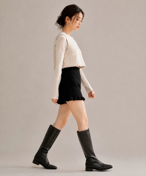 United store(ユナイテッドストア)の「裾フリルニットショートパンツ(その他パンツ・レディース・ダークグレー/ブラック/アイボリー・FREE)」の17枚目の写真