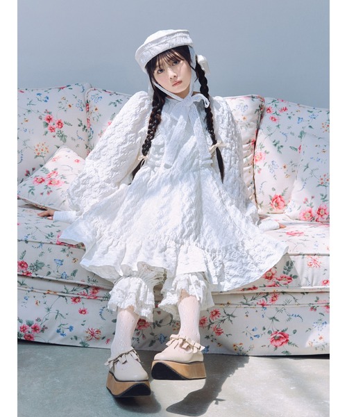 frill petit Jacquardミニワンピース（ワンピース）｜merry jenny