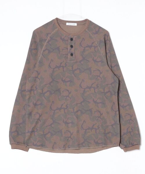 FREAK'S STORE(フリークスストア)の「ラグランスリーブ ヘンリーネック ワッフル ロングスリーブTEE(Tシャツ/カットソー・メンズ・ホワイト/その他9/オレンジ/カモフラージュ/チャコールグレー・MEDIUM/LARGE)」の4枚目の写真