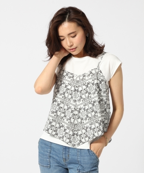 GLOBAL WORK（グローバルワーク）の「アソートキャミレイヤー半袖/713157（Tシャツ/カットソー・レディース・その他/ホワイト/ブラック/ブルー/ネイビー・LARGE/MEDIUM）」の5枚目の写真