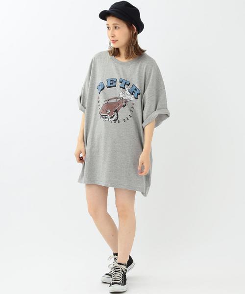 Another Edition（アナザーエディション）の「ビッグロゴT/ AEBC BIG ロゴ TEE◆（Tシャツ/カットソー・レディース・ホワイト/ライトグレー/ネイビー・フリー）」の8枚目の写真