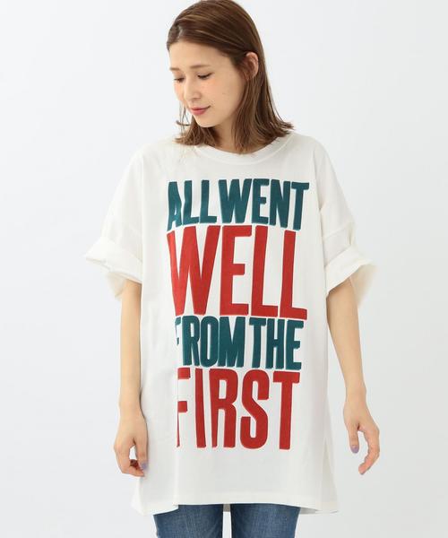 Another Edition（アナザーエディション）の「ビッグロゴT/ AEBC BIG ロゴ TEE◆（Tシャツ/カットソー・レディース・ホワイト/ライトグレー/ネイビー・フリー）」の9枚目の写真