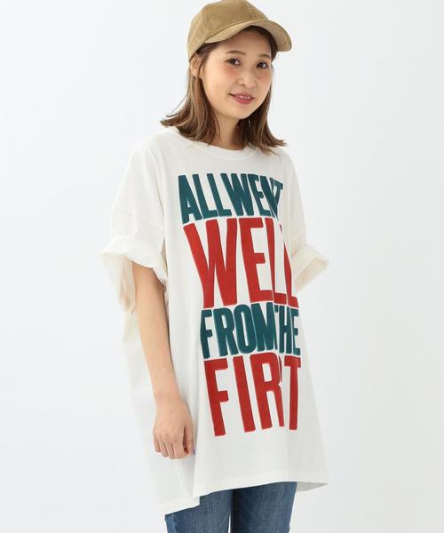 Another Edition（アナザーエディション）の「ビッグロゴT/ AEBC BIG ロゴ TEE◆（Tシャツ/カットソー・レディース・ホワイト/ライトグレー/ネイビー・フリー）」の10枚目の写真