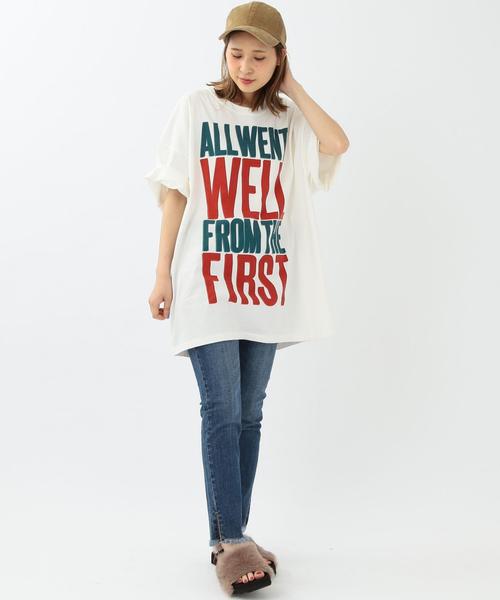 Another Edition（アナザーエディション）の「ビッグロゴT/ AEBC BIG ロゴ TEE◆（Tシャツ/カットソー・レディース・ホワイト/ライトグレー/ネイビー・フリー）」の11枚目の写真