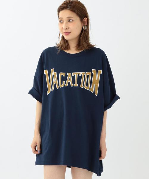 Another Edition（アナザーエディション）の「ビッグロゴT/ AEBC BIG ロゴ TEE◆（Tシャツ/カットソー・レディース・ホワイト/ライトグレー/ネイビー・フリー）」の13枚目の写真