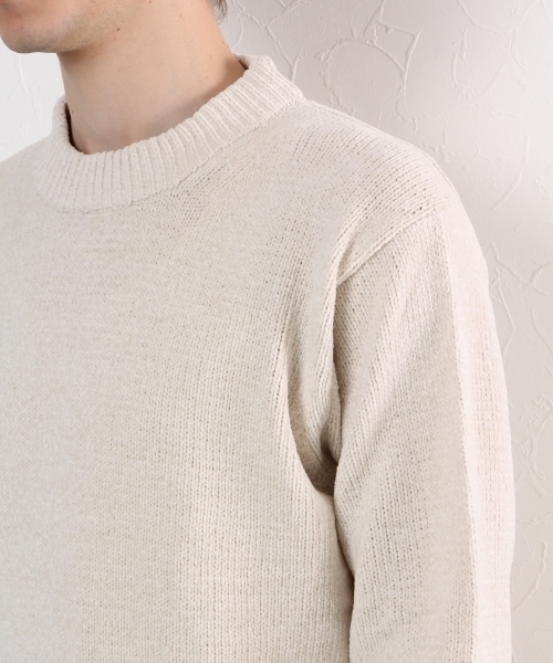 GLOBAL WORK（グローバルワーク）の「５ゲージモールヤーンニットプルオーバー/719664（ニット/セーター・メンズ・ワインレッド/ネイビー/グリーン/オフホワイト・SMALL/MEDIUM/X-LARGE/LARGE）」の8枚目の写真