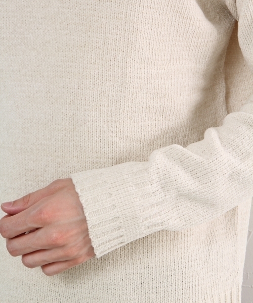 GLOBAL WORK（グローバルワーク）の「５ゲージモールヤーンニットプルオーバー/719664（ニット/セーター・メンズ・ワインレッド/ネイビー/グリーン/オフホワイト・SMALL/MEDIUM/X-LARGE/LARGE）」の10枚目の写真