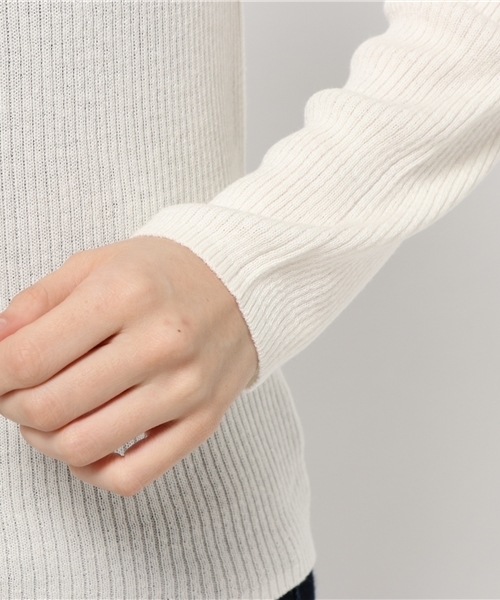 SEVENDAYS=SUNDAY（セブンデイズサンデイ）の「・スカーフ付リブニットプルオーバー（ニット/セーター・レディース・ネイビー/オフホワイト/グレー/キャメル・M/L）」の5枚目の写真