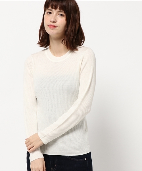 SEVENDAYS=SUNDAY（セブンデイズサンデイ）の「・スカーフ付リブニットプルオーバー（ニット/セーター・レディース・ネイビー/オフホワイト/グレー/キャメル・M/L）」の8枚目の写真