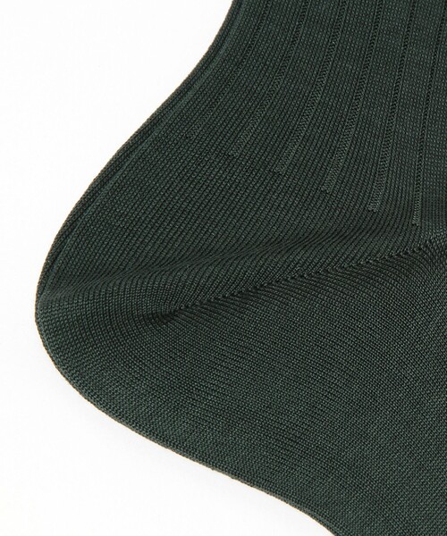 BEAMS F(ビームスエフ)の「BEAMS F / シルクリブソックス(ソックス/靴下・メンズ・チャコールグレー/ダークグリーン/ネイビー/ワイン・ONE SIZE)」の7枚目の写真