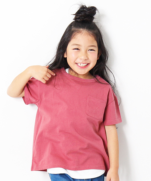 devirock（デビロック）の「BIGシルエット半袖Tシャツ ビッグT BIGTシャツ（Tシャツ/カットソー・キッズ・ホワイト/ブルー/ブラック/カーキ/杢グレー/グリーン系その他/パープル系その他・100cm/110cm/140cm/120cm/130cm/160cm/150cm）」の7枚目の写真