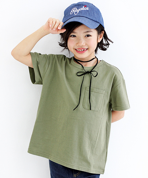 devirock（デビロック）の「BIGシルエット半袖Tシャツ ビッグT BIGTシャツ（Tシャツ/カットソー・キッズ・ホワイト/ブルー/ブラック/カーキ/杢グレー/グリーン系その他/パープル系その他・100cm/110cm/140cm/120cm/130cm/160cm/150cm）」の4枚目の写真