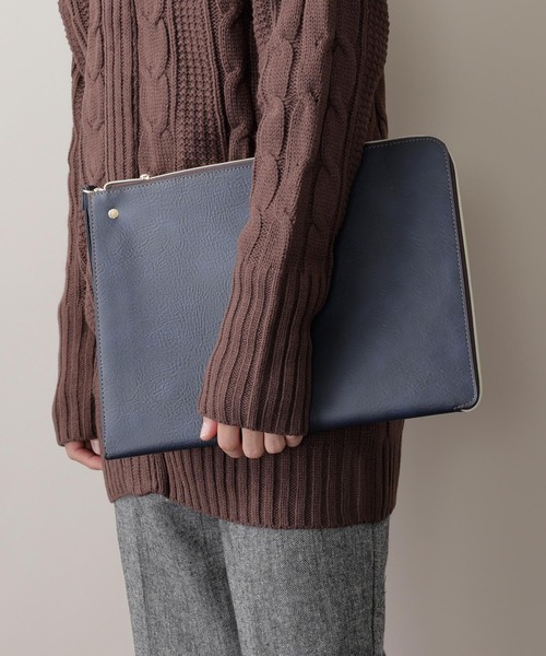 MONO-MART クラッチバッグ メンズ PUレザー MONO-MART（モノマート）の「PU Leather Square Clutch Bag