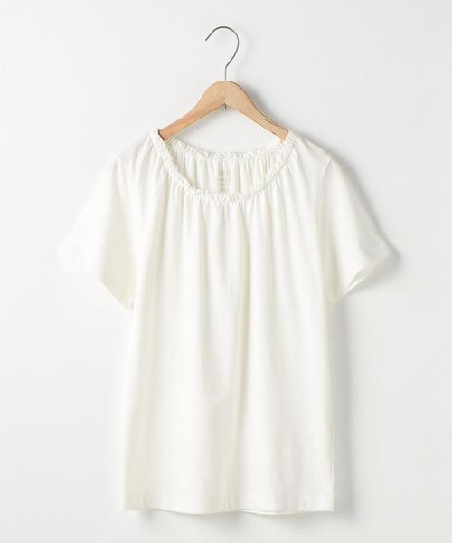 coen（コーエン）の「スラブギャザーネックTシャツ（Tシャツ/カットソー・レディース・ホワイト/イエロー/ライム/ネイビー・LARGE/MEDIUM）」の2枚目の写真