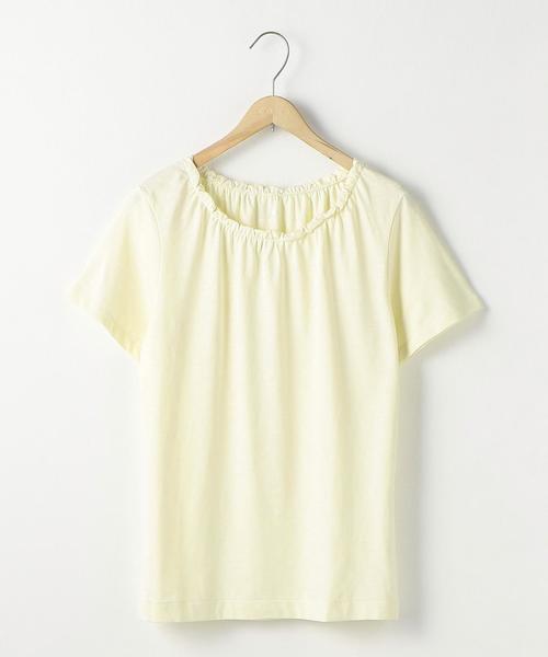 coen（コーエン）の「スラブギャザーネックTシャツ（Tシャツ/カットソー・レディース・ホワイト/イエロー/ライム/ネイビー・LARGE/MEDIUM）」の4枚目の写真