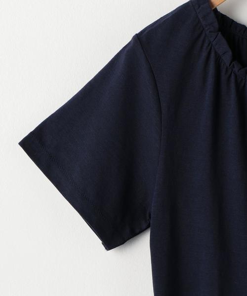 coen（コーエン）の「スラブギャザーネックTシャツ（Tシャツ/カットソー・レディース・ホワイト/イエロー/ライム/ネイビー・LARGE/MEDIUM）」の7枚目の写真