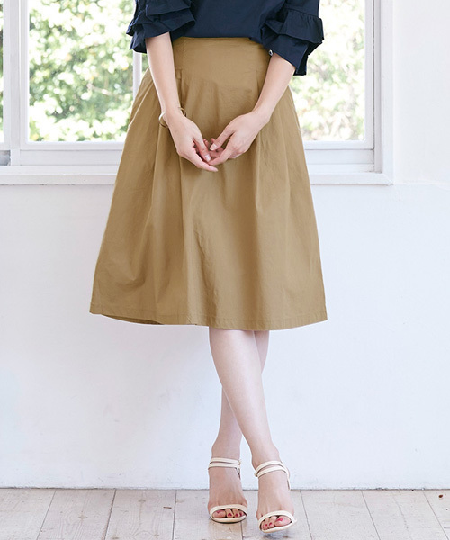 Pierrot（ピエロ）の「フロントタックスカート（スカート・レディース・ピンク/ブルー/ブラック/カーキ/ベージュ・M/L）」の3枚目の写真