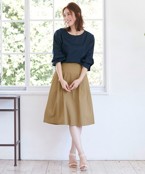 Pierrot（ピエロ）の「フロントタックスカート（スカート・レディース・ピンク/ブルー/ブラック/カーキ/ベージュ・M/L）」の21枚目の写真