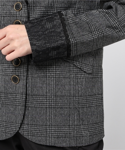 axes femme（アクシーズファム）の「グレンチェック柄テーラーJK