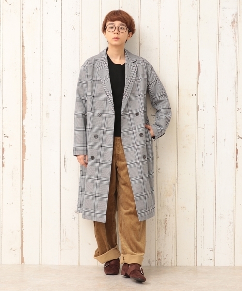 cepo（セポ）の「Ｗブレストチェスターコート（チェスターコート・レディース・ネイビー/グレー・M）」の2枚目の写真