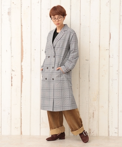 cepo（セポ）の「Ｗブレストチェスターコート（チェスターコート・レディース・ネイビー/グレー・M）」の12枚目の写真