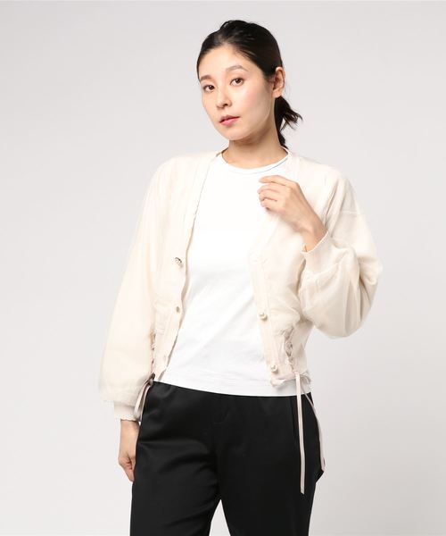 カーディガン レースアップシアーボレロ レディース SNIDEL（スナイデル）の「レースアップボレロカーデ