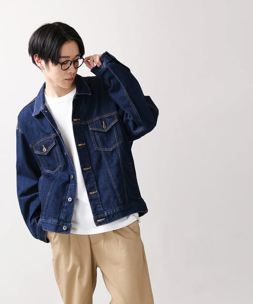 WEGO（ウィゴー）の「WEGO/ビッグシルエットデニムGジャン（デニムジャケット・メンズ・ダークインディゴブルー/ライトインディゴブルー・LARGE/MEDIUM）」の10枚目の写真