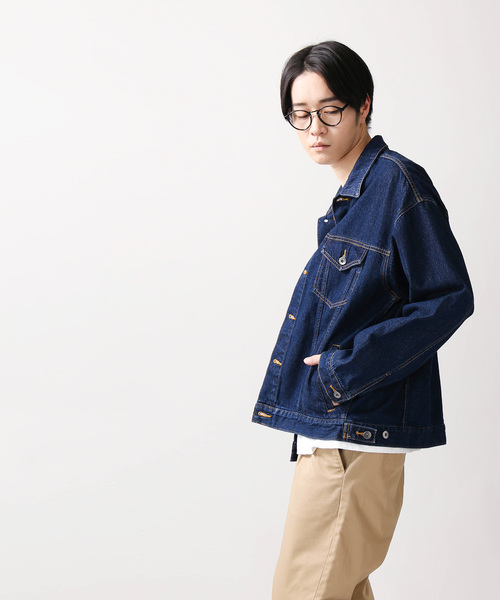 WEGO（ウィゴー）の「WEGO/ビッグシルエットデニムGジャン（デニムジャケット・メンズ・ダークインディゴブルー/ライトインディゴブルー・LARGE/MEDIUM）」の11枚目の写真