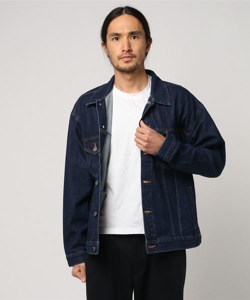 WEGO（ウィゴー）の「WEGO/ビッグシルエットデニムGジャン（デニムジャケット・メンズ・ダークインディゴブルー/ライトインディゴブルー・LARGE/MEDIUM）」の12枚目の写真