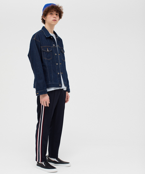 WEGO（ウィゴー）の「WEGO/ビッグシルエットデニムGジャン（デニムジャケット・メンズ・ダークインディゴブルー/ライトインディゴブルー・LARGE/MEDIUM）」の14枚目の写真