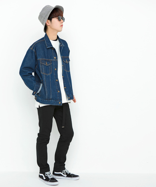 WEGO（ウィゴー）の「WEGO/ビッグシルエットデニムGジャン（デニムジャケット・メンズ・ダークインディゴブルー/ライトインディゴブルー・LARGE/MEDIUM）」の17枚目の写真