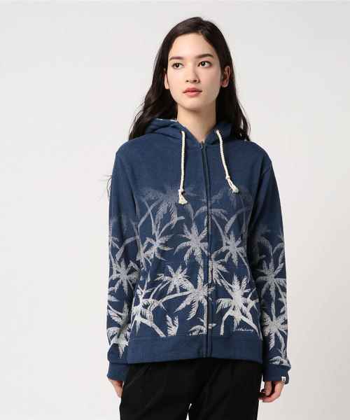 BILLABONG(ビラボン)の「BILLABONG レディース セットアップトップス / 総柄フルうジップパーカー(スウェット・レディース・ネイビー/ホワイト/ピンク・LARGE/MEDIUM)」の3枚目の写真