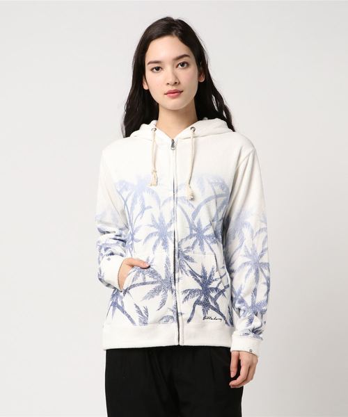 BILLABONG(ビラボン)の「BILLABONG レディース セットアップトップス / 総柄フルうジップパーカー(スウェット・レディース・ネイビー/ホワイト/ピンク・LARGE/MEDIUM)」の2枚目の写真