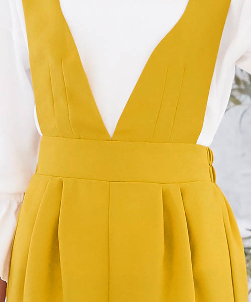 Pierrot（ピエロ）の「ワイドコンビネゾン（サロペット/オーバーオール・レディース・ブラック/イエロー系その他/ネイビー・M）」の10枚目の写真