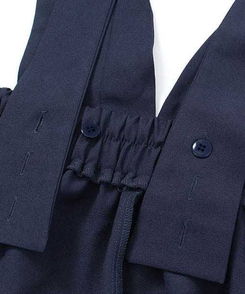 Pierrot（ピエロ）の「ワイドコンビネゾン（サロペット/オーバーオール・レディース・ブラック/イエロー系その他/ネイビー・M）」の14枚目の写真