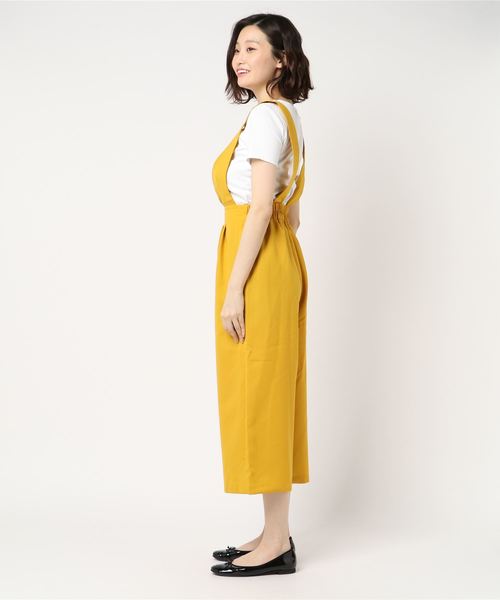 Pierrot（ピエロ）の「ワイドコンビネゾン（サロペット/オーバーオール・レディース・ブラック/イエロー系その他/ネイビー・M）」の5枚目の写真