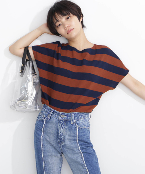 FREE'S MART（フリーズマート）の「ワッフルボーダーカットソー（Tシャツ/カットソー・レディース・ホワイト系その他/ブラウン系その他・FREE）」の2枚目の写真