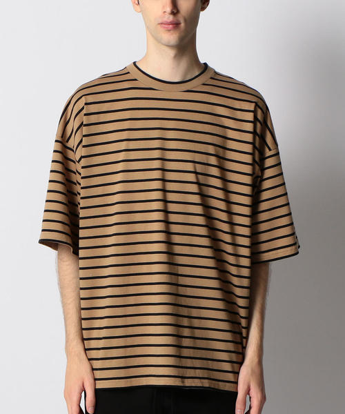 MONKEY TIME(モンキータイム)の「<monkey time> SIL/BORDER WIDE TEE/ワイドTシャツ(Tシャツ/カットソー・メンズ・ベージュ/ブラック・SMALL/MEDIUM/X-LARGE/LARGE)」の7枚目の写真